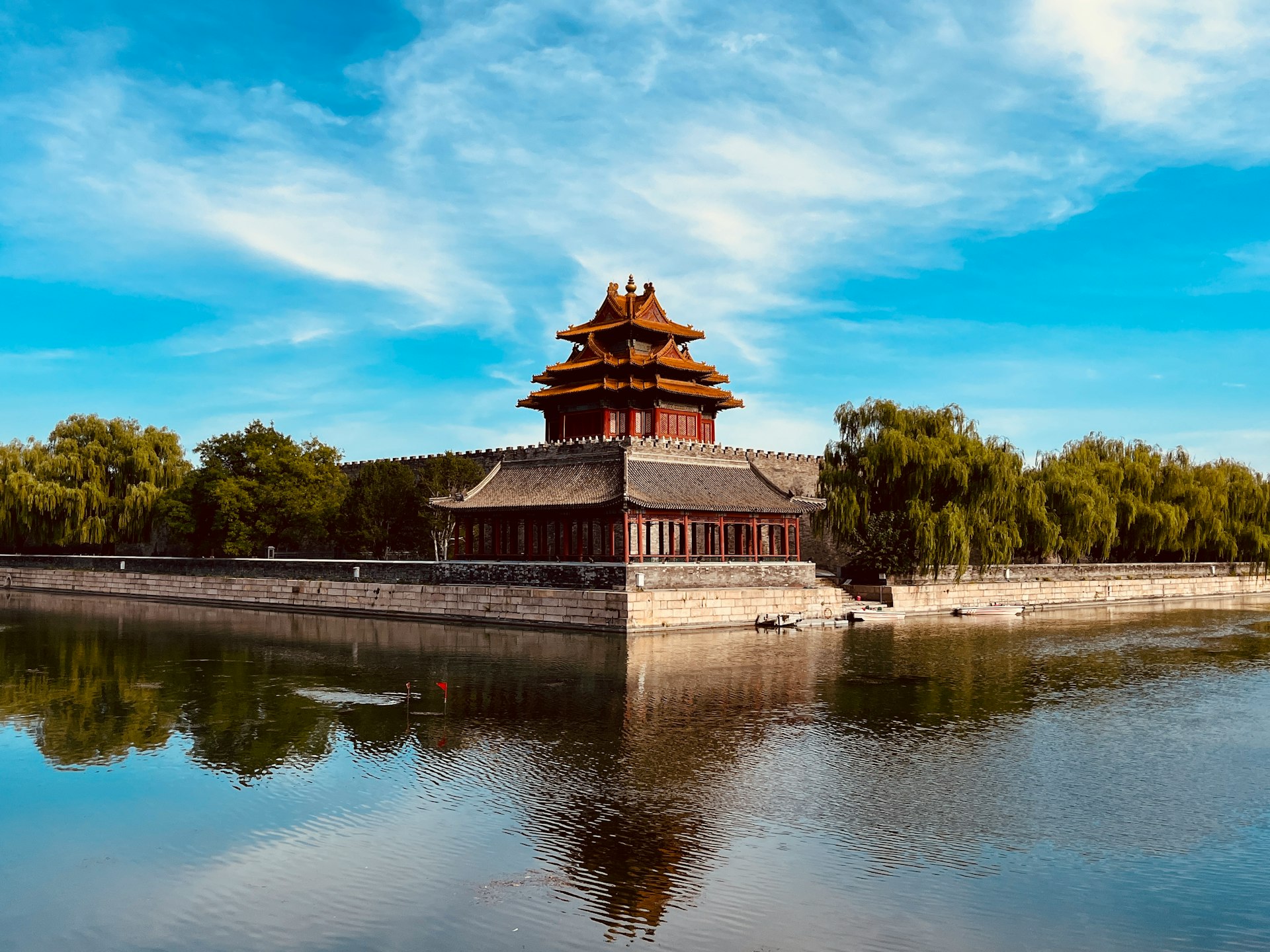 Forbidden City on a dock over water