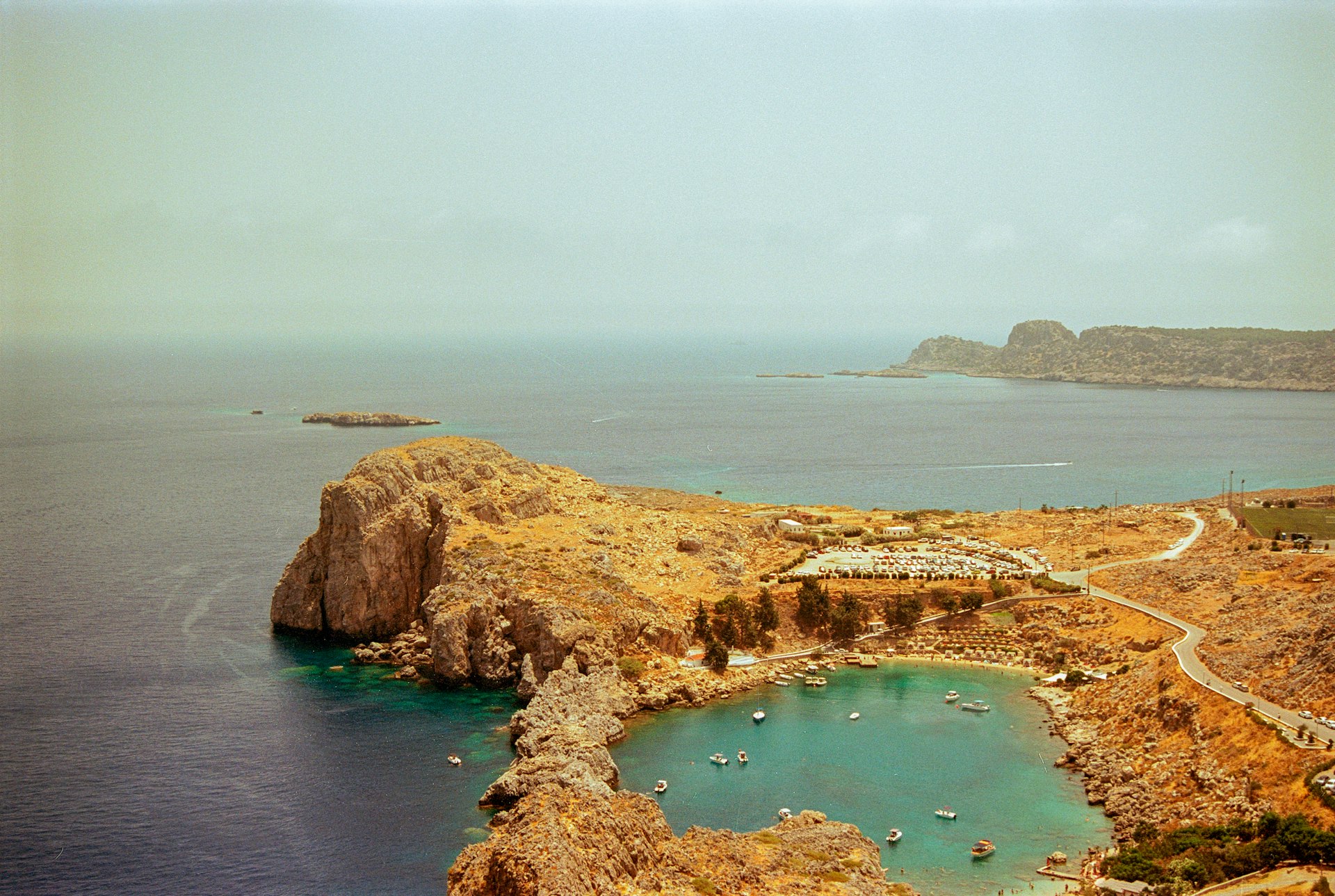 An aerial view of a body of water