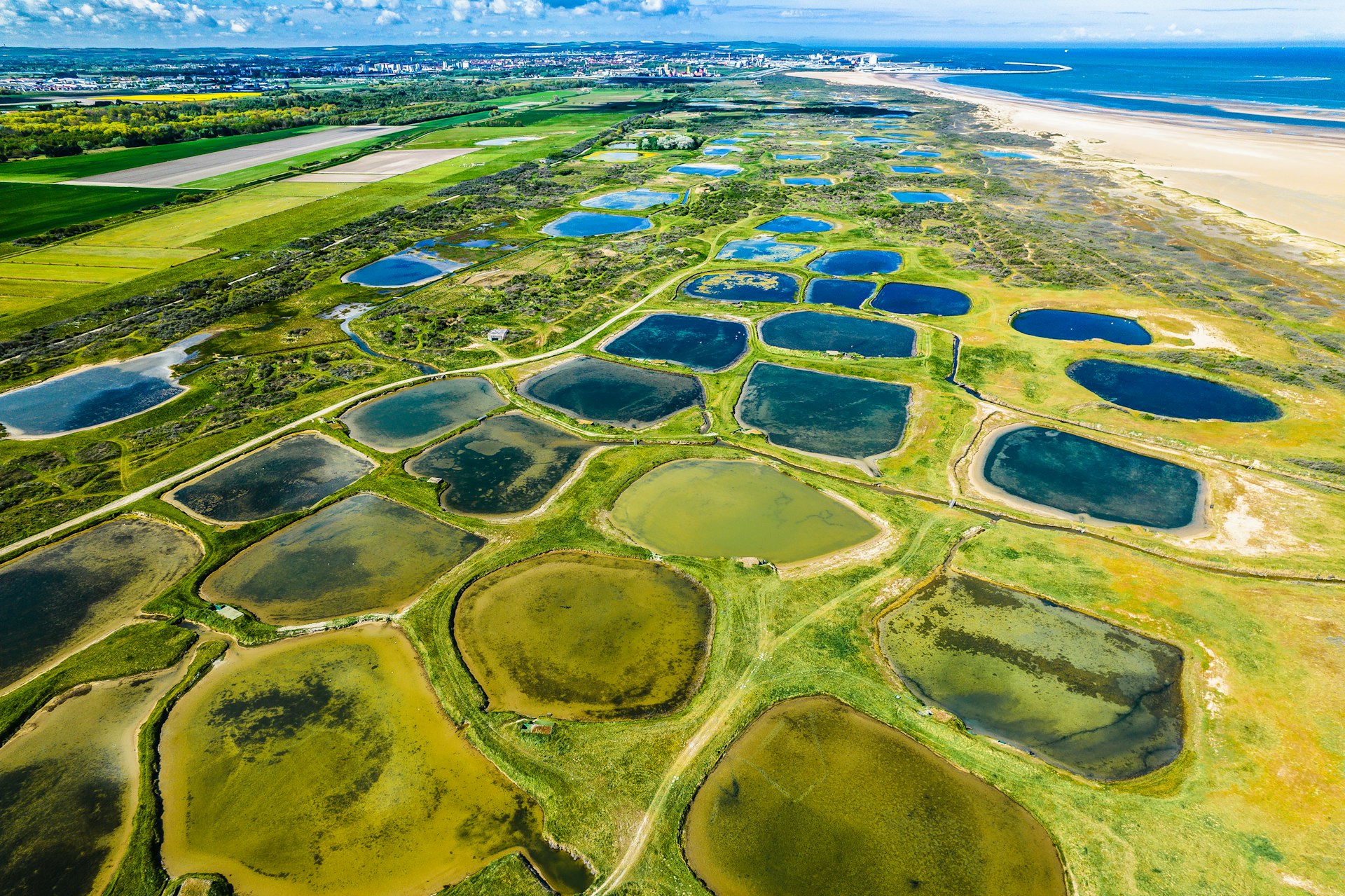 green and blue abstract painting
