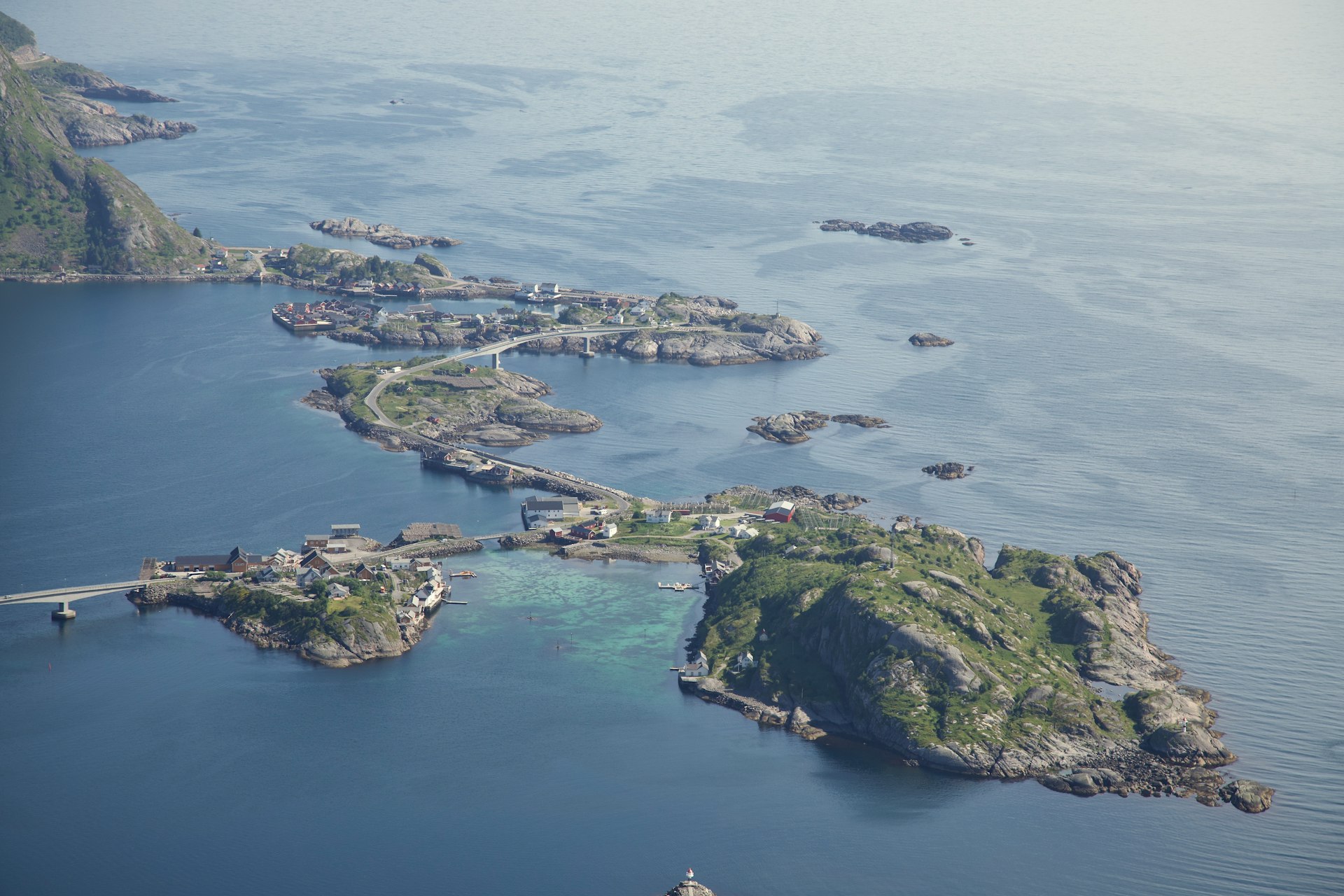 an aerial view of an island in the middle of the ocean
