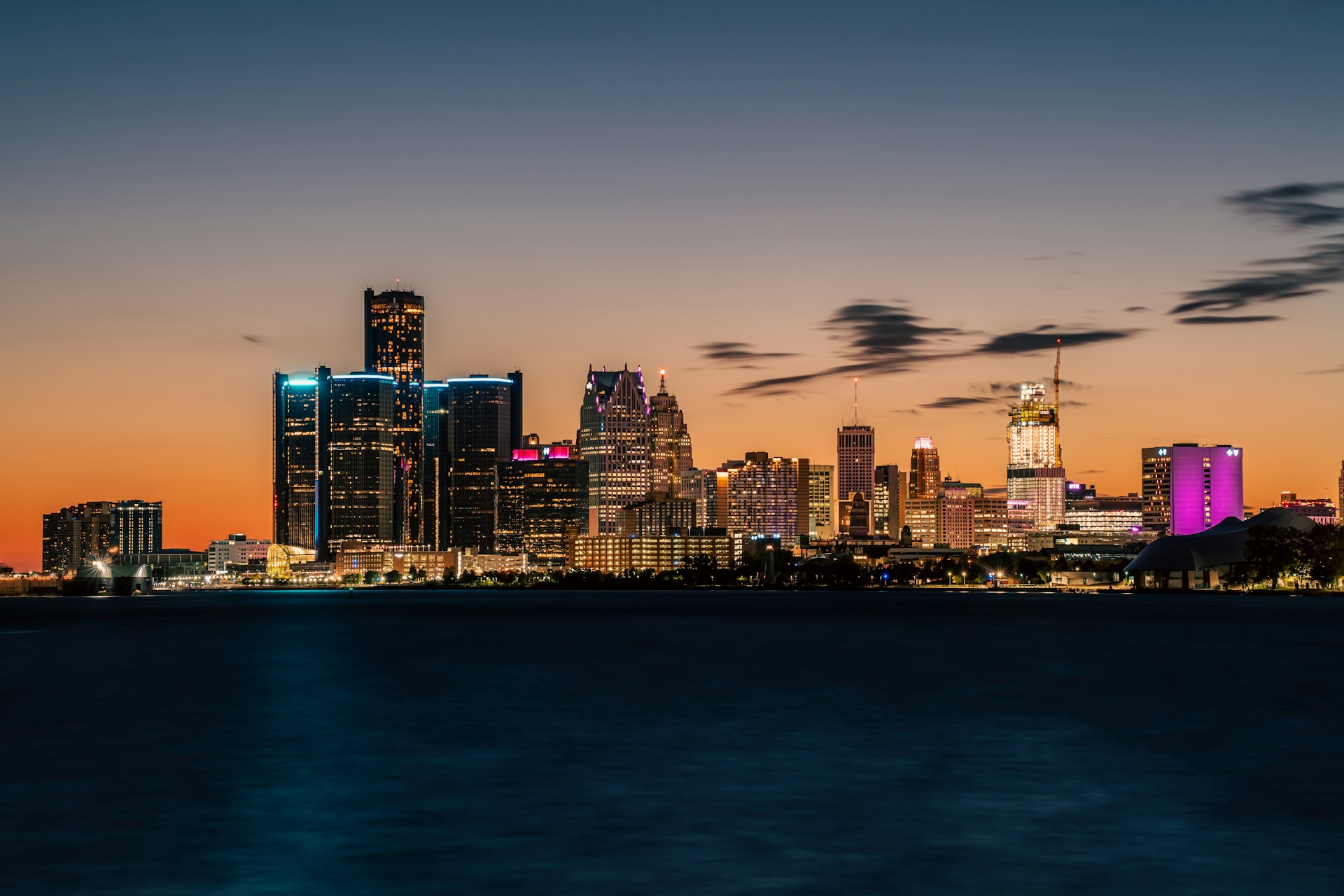 a view of a city at night from across the water