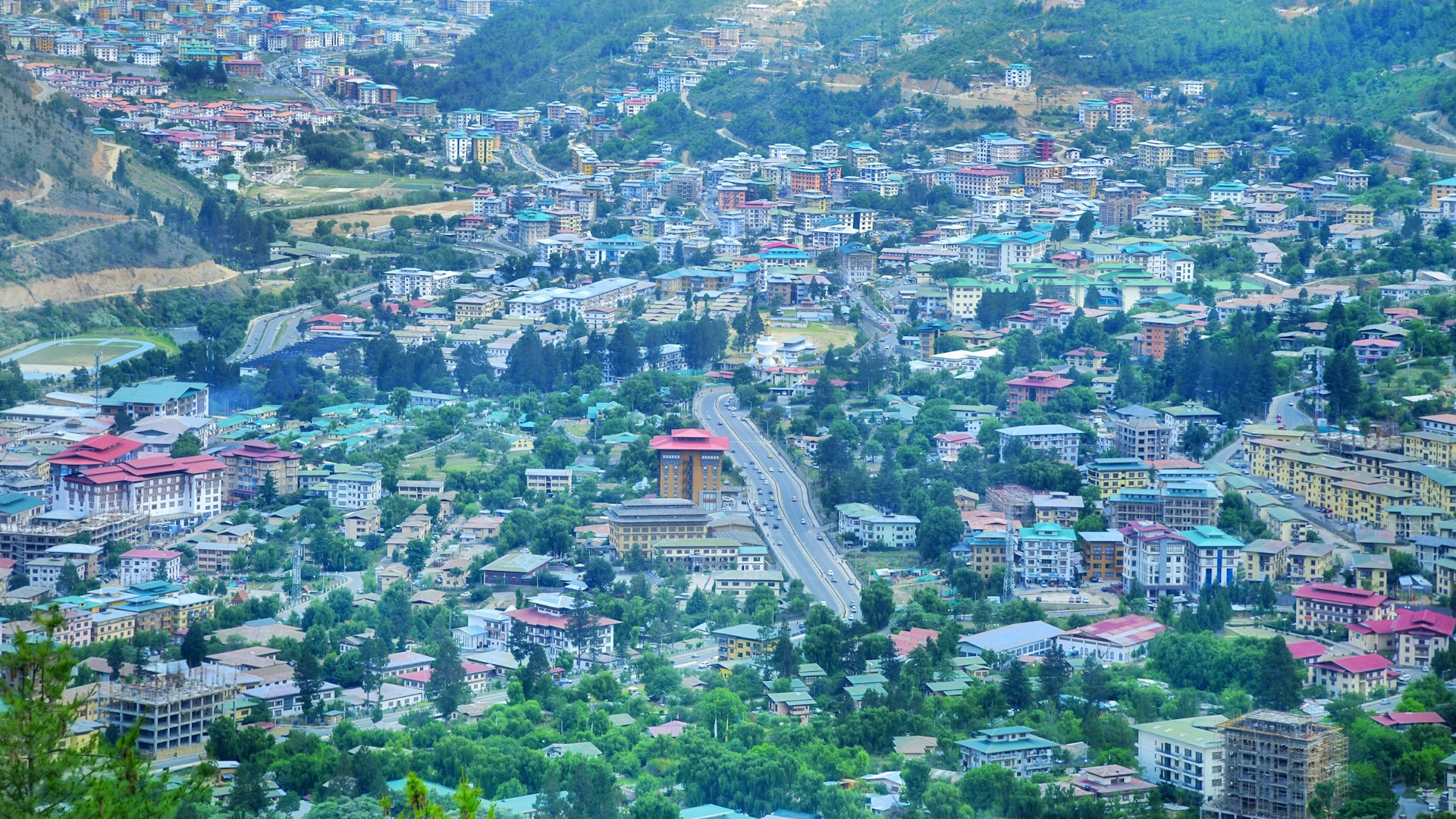 a view of a city from a high point of view