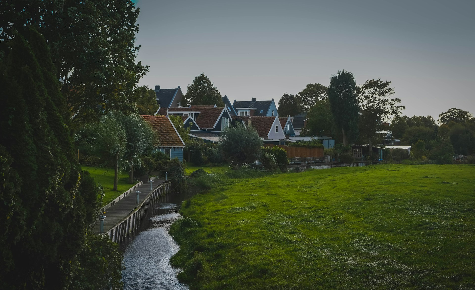 a river running through a town