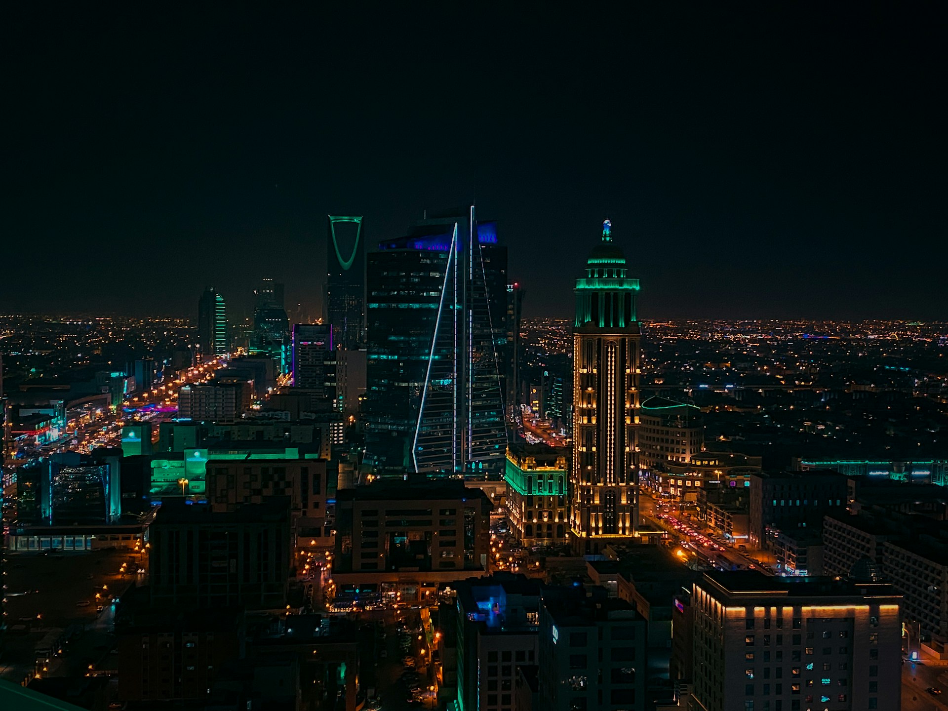 a city at night